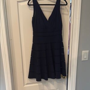 JS Collections Black Sleeveless V-Neck Midi Dress